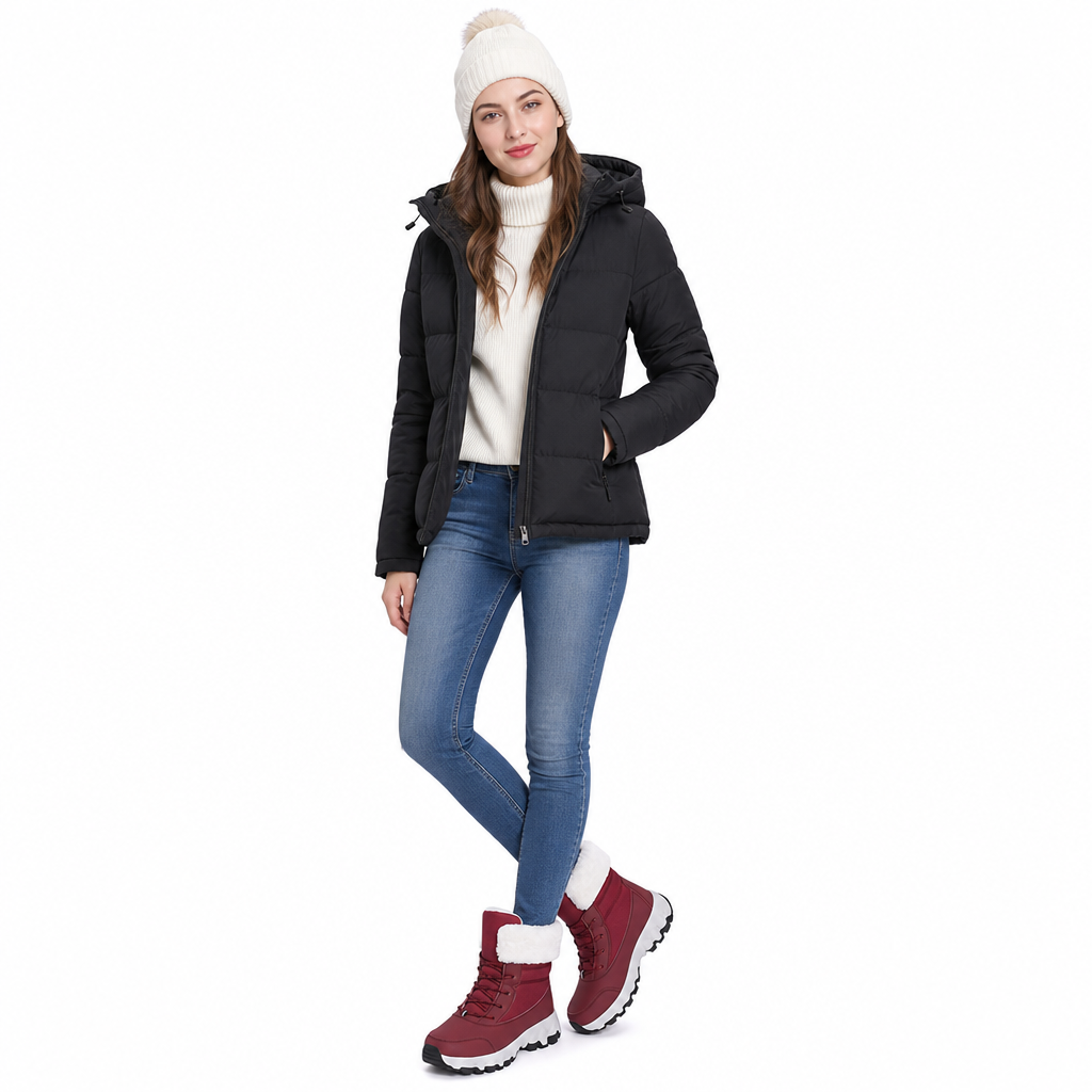 Damen Winter-Schneestiefel, verdickte Mittelschaft-Stiefel für Outdoor-Reisen, in Übergröße