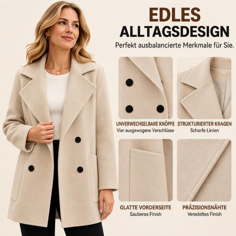 Damen-Doppelreiher Overcoat mit Reverskragen