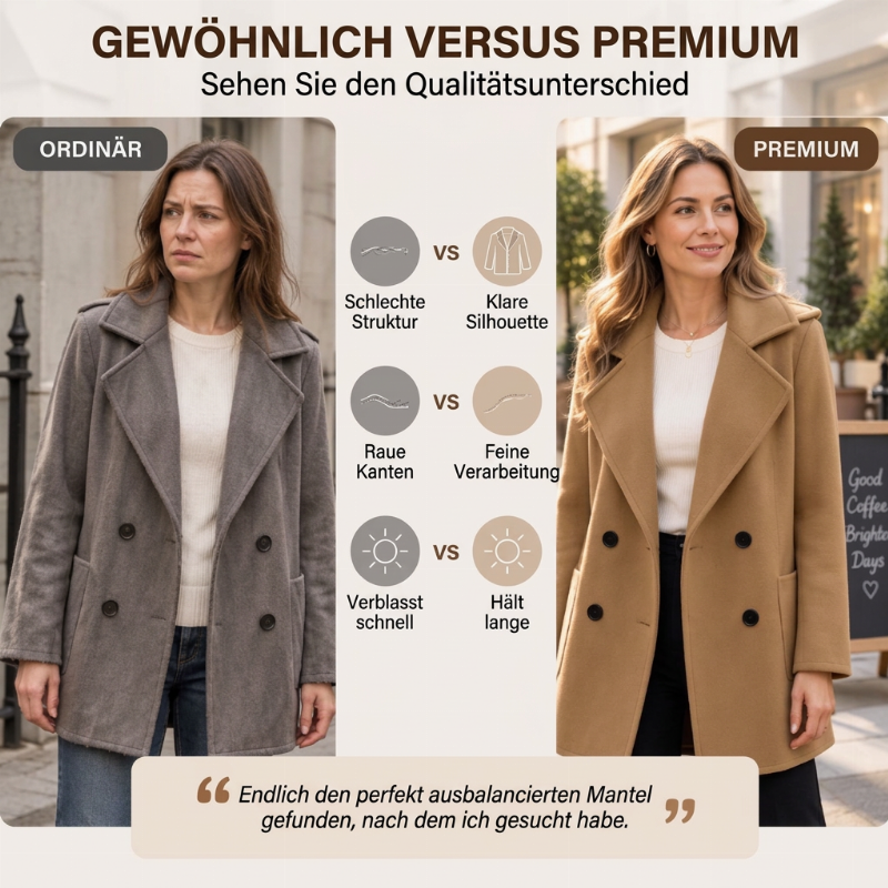 Damen-Doppelreiher Overcoat mit Reverskragen