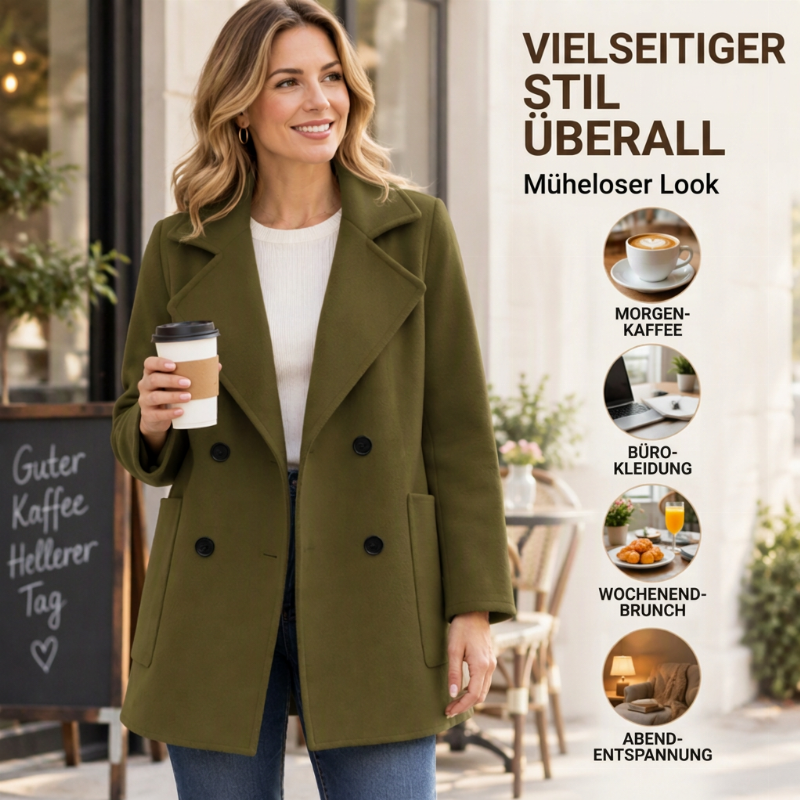 Damen-Doppelreiher Overcoat mit Reverskragen