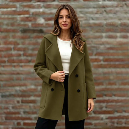 Damen-Doppelreiher Overcoat mit Reverskragen