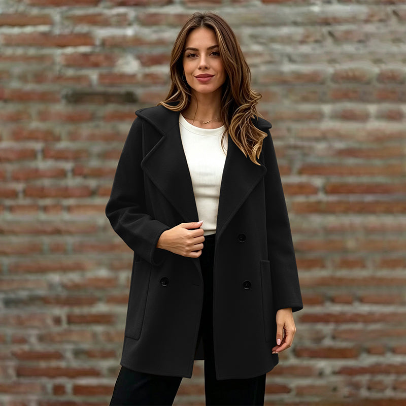 Damen-Doppelreiher Overcoat mit Reverskragen