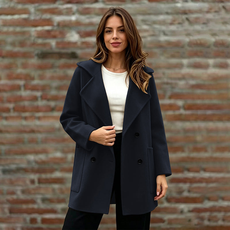 Damen-Doppelreiher Overcoat mit Reverskragen