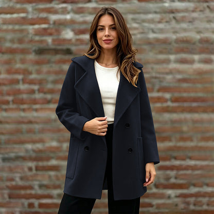Damen-Doppelreiher Overcoat mit Reverskragen