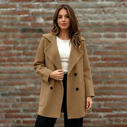 Damen-Doppelreiher Overcoat mit Reverskragen
