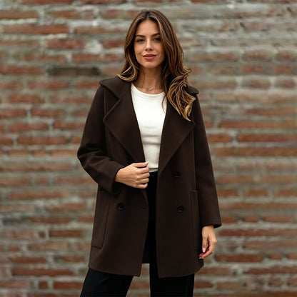 Damen-Doppelreiher Overcoat mit Reverskragen