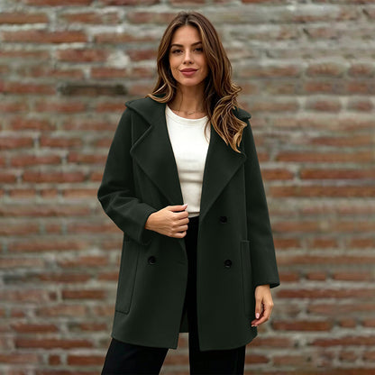 Damen-Doppelreiher Overcoat mit Reverskragen