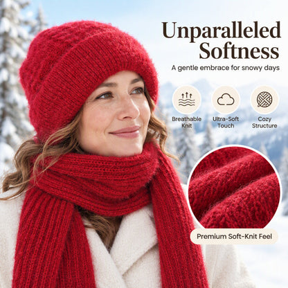 🔥Cleveres All-in-One-Set aus Strickmütze und Schal 🤍❄️ Weicher Zopfstrick, hält Kopf und Hals schön warm, ohne auftragende Schichten🧣