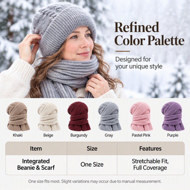 🔥Cleveres All-in-One-Set aus Strickmütze und Schal 🤍❄️ Weicher Zopfstrick, hält Kopf und Hals schön warm, ohne auftragende Schichten🧣