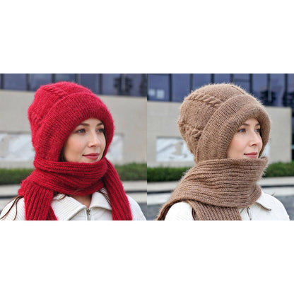 🔥Cleveres All-in-One-Set aus Strickmütze und Schal 🤍❄️ Weicher Zopfstrick, hält Kopf und Hals schön warm, ohne auftragende Schichten🧣