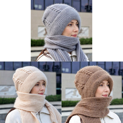 🔥Cleveres All-in-One-Set aus Strickmütze und Schal 🤍❄️ Weicher Zopfstrick, hält Kopf und Hals schön warm, ohne auftragende Schichten🧣