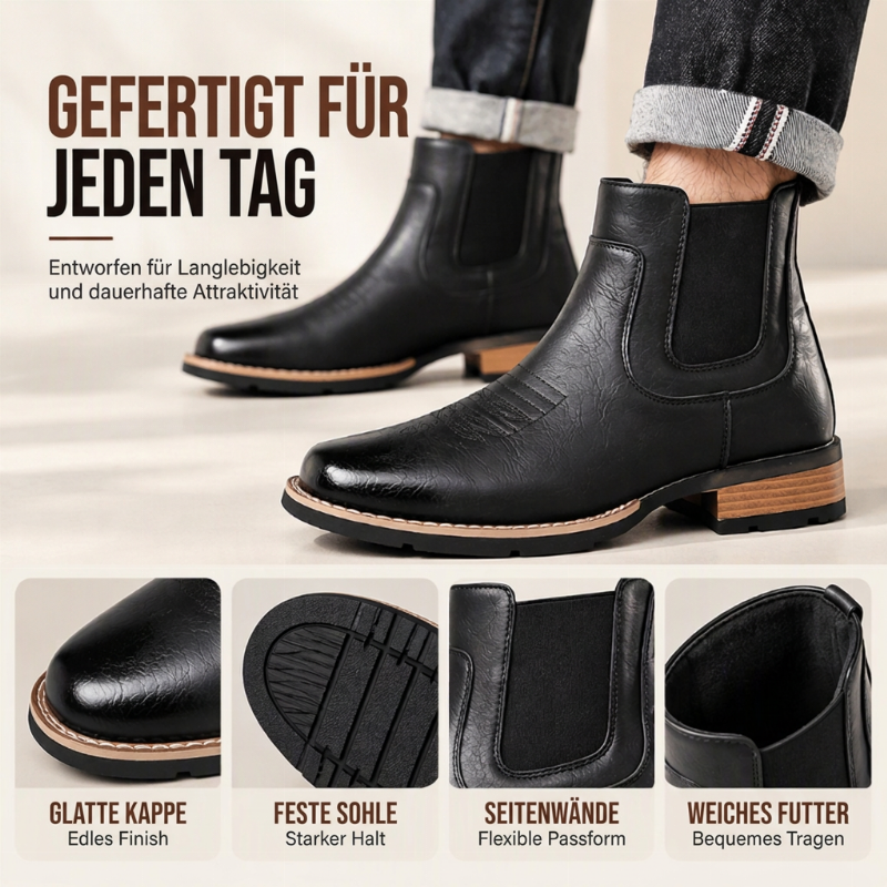 Vintage-Chelsea-Stiefel zum Hineinschlüpfen für Herren