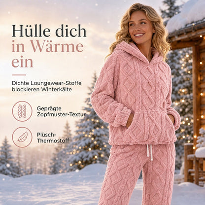 ✨Damen Flauschiger Loungewear 2-teiliges Set mit Hoodie und Hose