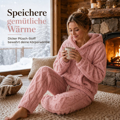 ✨Damen Flauschiger Loungewear 2-teiliges Set mit Hoodie und Hose