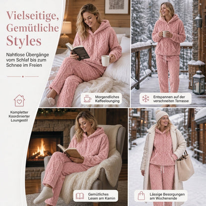 ✨Damen Flauschiger Loungewear 2-teiliges Set mit Hoodie und Hose