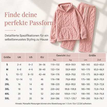 ✨Damen Flauschiger Loungewear 2-teiliges Set mit Hoodie und Hose