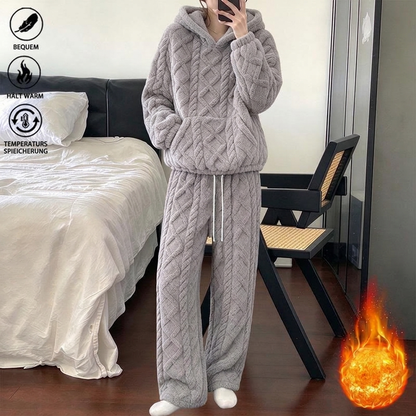 ✨Damen Flauschiger Loungewear 2-teiliges Set mit Hoodie und Hose