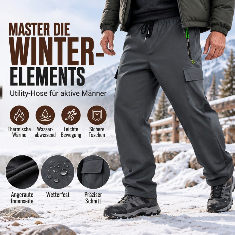 Herren Cargohose mit weichem Futter, wasserdicht