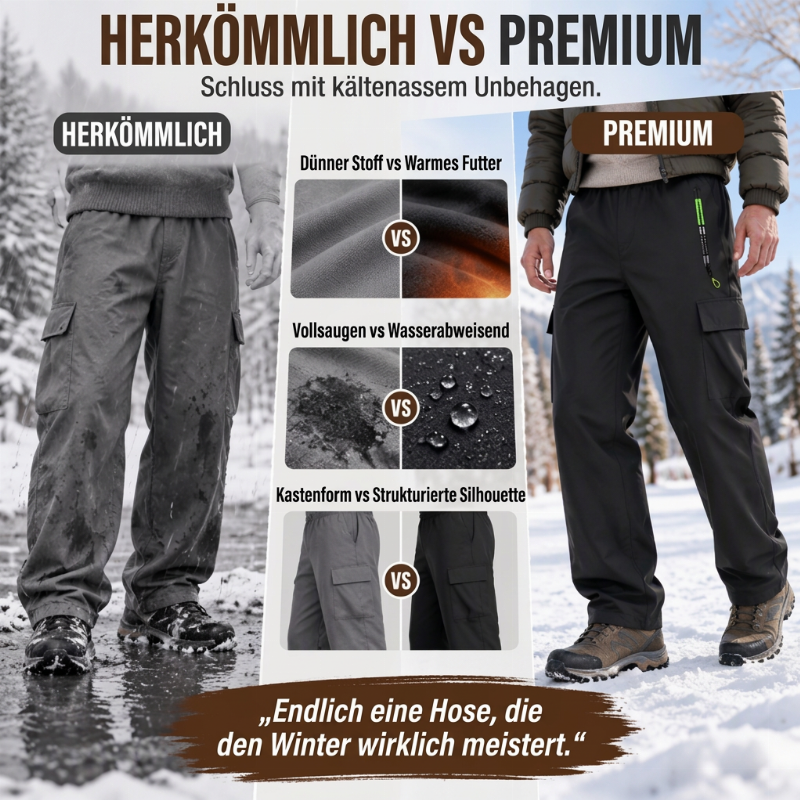Herren Cargohose mit weichem Futter, wasserdicht