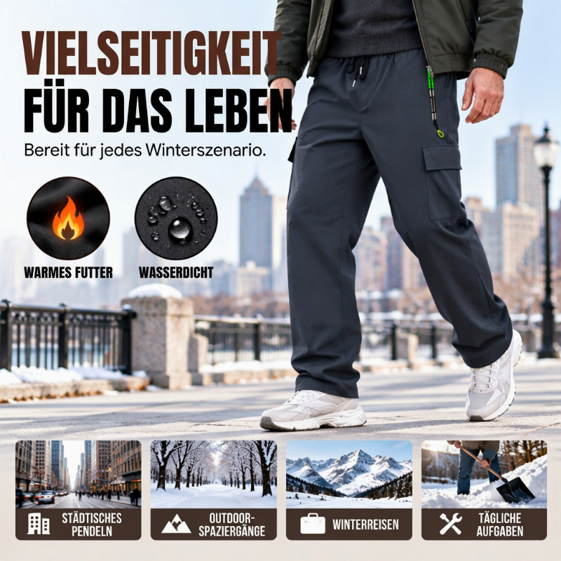 Herren Cargohose mit weichem Futter, wasserdicht