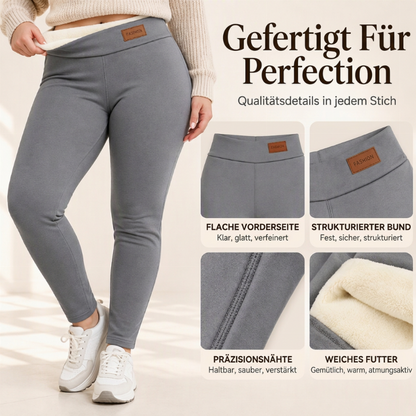 Damen Thermo-Leggings mit hoher Taille und Plüschfutter